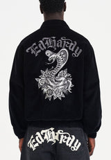 Mens Snake Goth Corduroy Jacket - Black