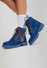 Womens Worker Boot - Dancing Dragon - Indigo