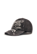 Unisex Brave Hearts 6 Panel Vintage Trucker Cap - Black