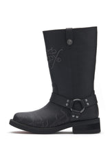 Mens Engineered Boot - Rising Flames - Black