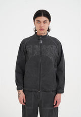 Mens Snake And Angel Track Jacket - Grey