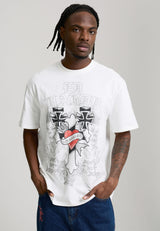Mens Punks Not Dead In L.A Boxy T-Shirt - White