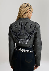 Womens 1971 Eagle Biker Jacket - Charcoal