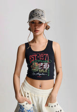 Womens 1971 Los Angeles Bulldog Fitted Vest - Black