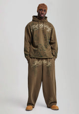 Mens Shadow Graphic Balloon Joggers - Khaki