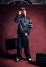 Mens Dragon City Embroidered Xxtra Trousers - Black