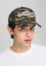 Unisex Embroidery Applique Cord 5 Panel Trucker Cap - Camo