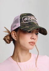 Unisex 1971 Camo 5 Panel Trucker Cap - Green