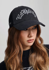 Unisex Gothic 5 Panel Trucker Cap - Black