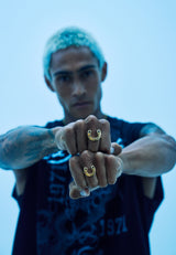 Ed Hardy Mini Western Horseshoe Signet Ring - Gold