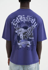 Mens Death Before Dishonor Eagle Relaxed T-Shirt - Purple