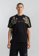 Mens Double-Vintage-Eagle-Snake Tshirt - Black