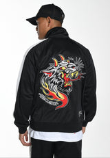 Mens Hell-Catz Tricot Zip Up Tracksuit Jacket - Black
