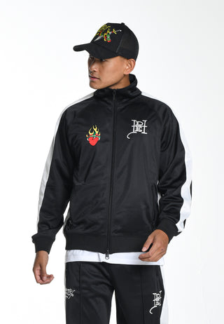 Mens Hell-Catz Tricot Zip Up Tracksuit Jacket - Black