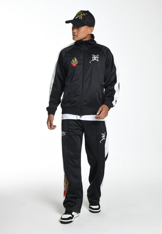 Mens Hell-Catz Tricot Zip Up Tracksuit Jacket - Black