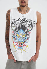 Mens Medusa Drag Relaxed Vest - White