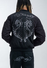 Mens Tonal Double Venom Ma1 Bomber Jacket - Black