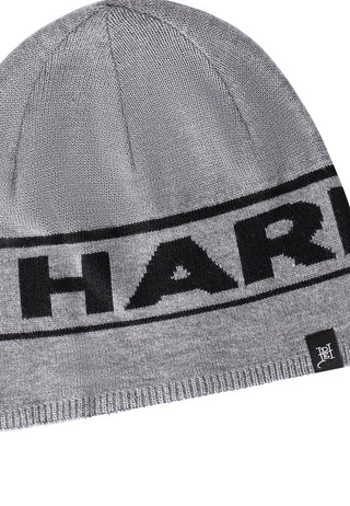 Unisex Ed Hardy Block Logo Beanie Hat - Charcoal Marl