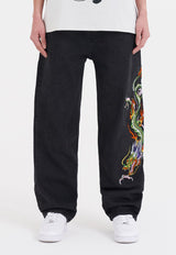 Crawling Dragon Relaxed Jean - Noir délavé