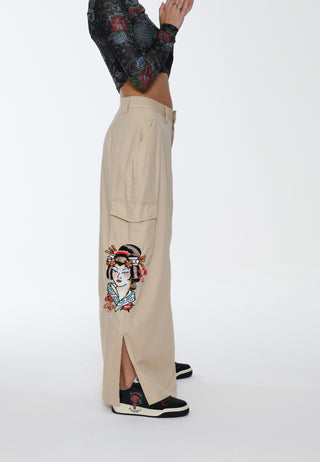Womens Geisha Cargo Skirt - Beige