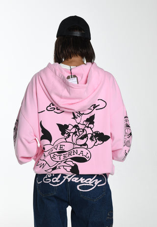 Womens Love Eternal Graphic Relaxed Hoodie - Pink