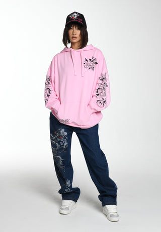 Womens Love Eternal Graphic Relaxed Hoodie - Pink