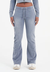 Womens Watchingfly Flared Trousers Pants - Blue