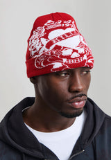 Unisex Love Kills Slowly Foldover Beanie - Red
