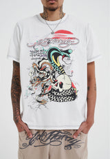 Mens Drag And Venom At Sunset T-Shirt - White