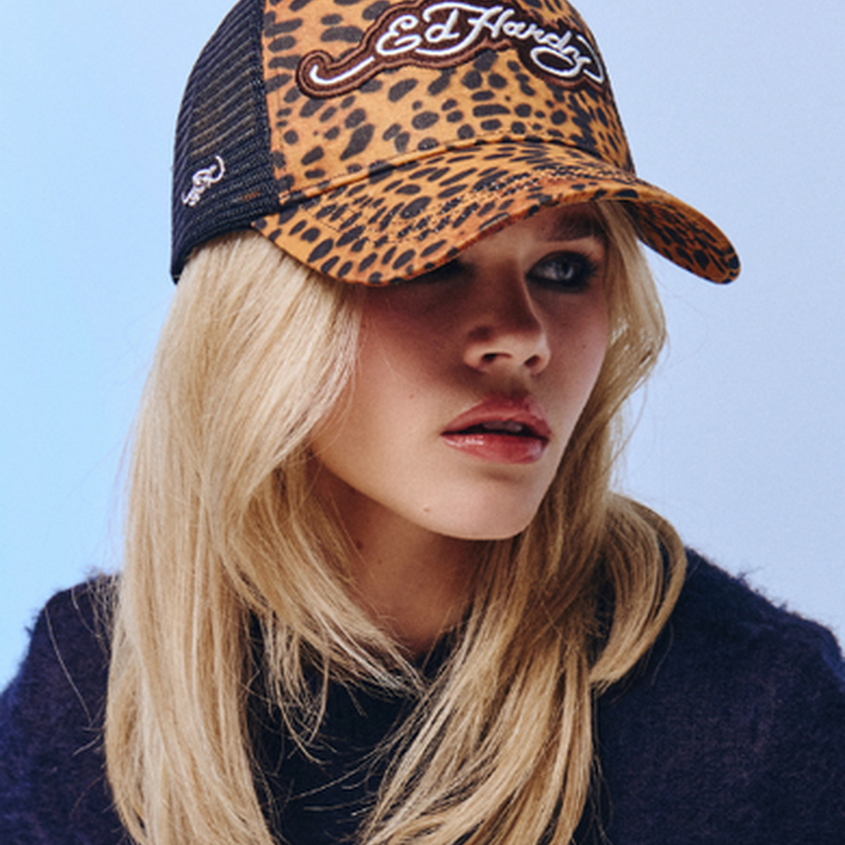 Ed Hardy Brown Leopard Hat with Red Logo Ed Hardy Tiger Skull Trucker Hat – DTLR main image 2