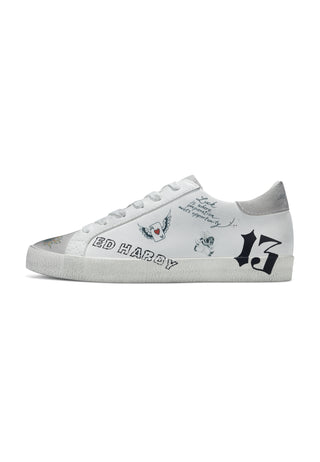 Womens-Scuff-Ed Doodle Low - White/Black