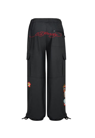 Womens Tokyo Geisha Cargo Pants Trousers - Black
