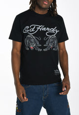 Mens Double-Panther T-Shirt - Black