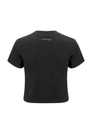Womens Koi Wave Baby T-Shirt - Black
