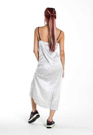 Womens Love Is Mystery Slip Zebra Print Dress - Grey
