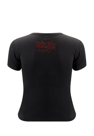 Womens Love-Slowly Baby Slash T-Shirt - Black