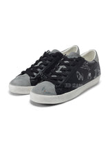 Mens-Scuff-Ed Doodle Low - Preto/Prata