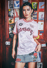 Unisex Soaring Dragon Football Shirt - Pink