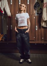 Womens Gothic Panther Relaxed Jean - Black