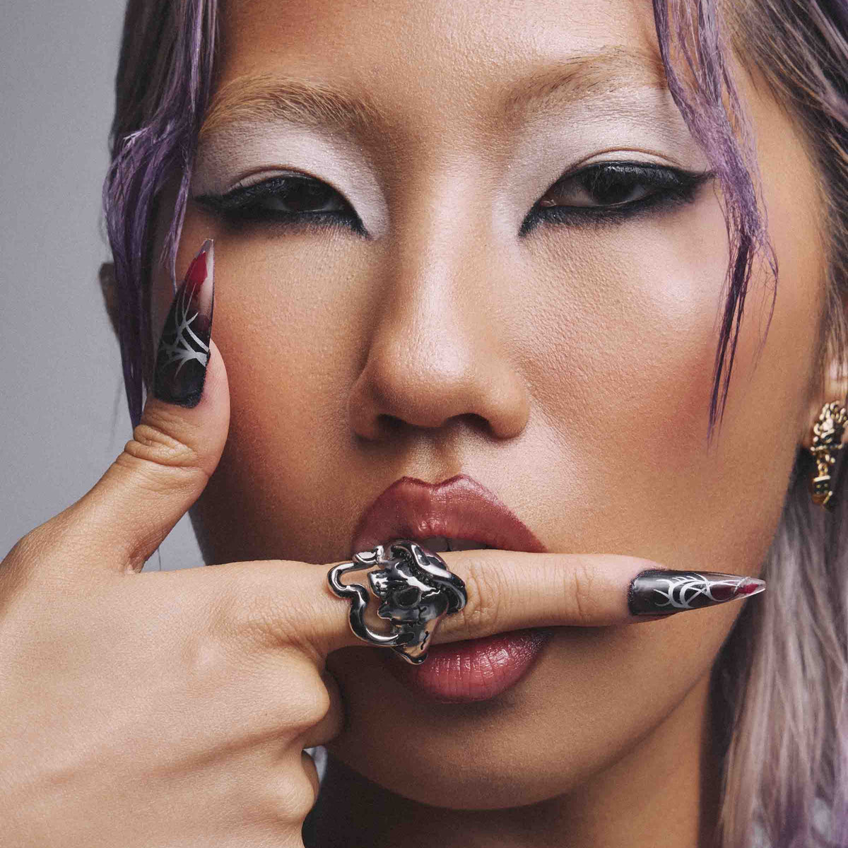 Ed Hardy Skull and Snake Ring - Silver – Ed Hardy UK