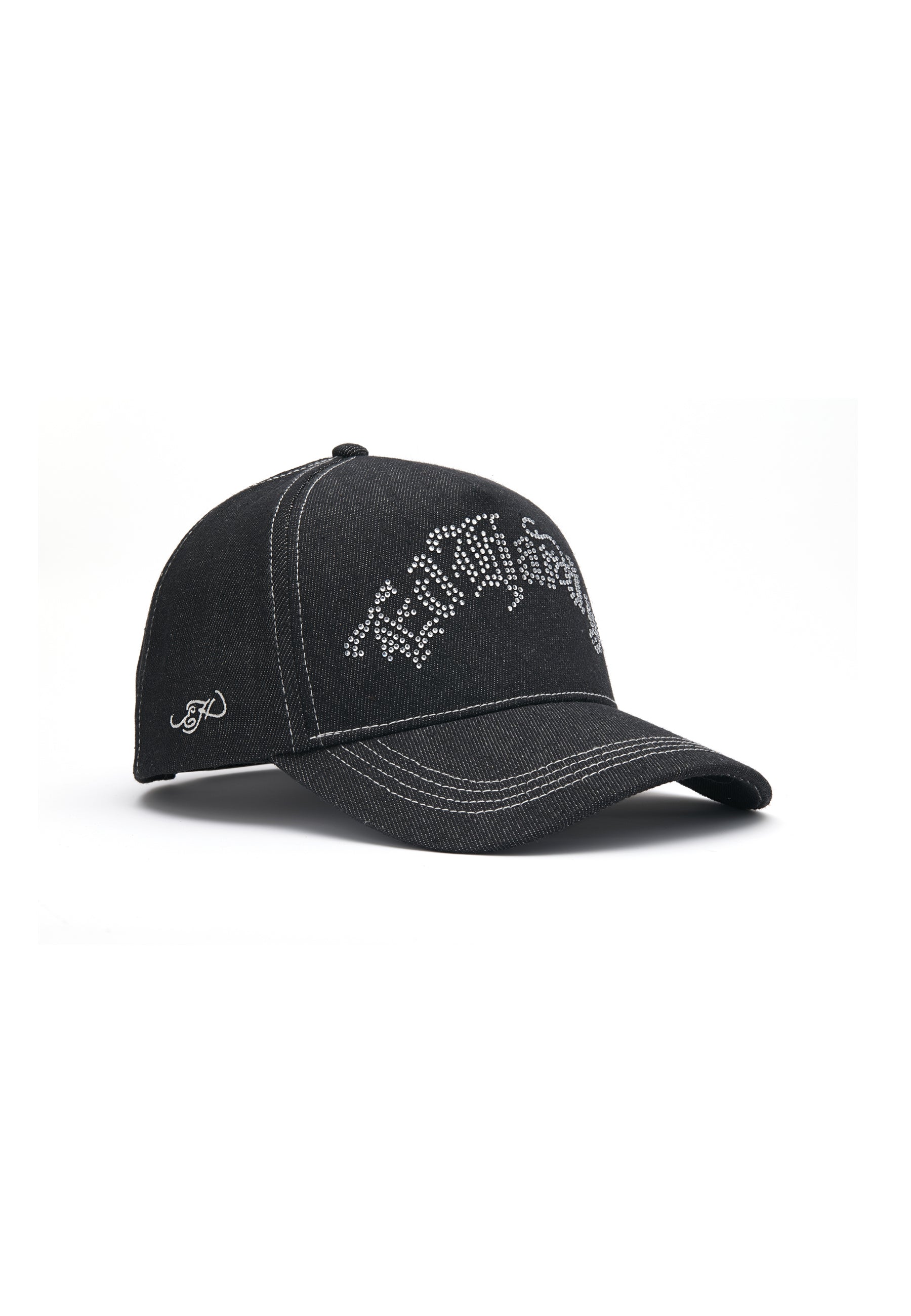 Unisex Diamante Gothic 5 Panel Trucker Cap - Black – Ed Hardy UK