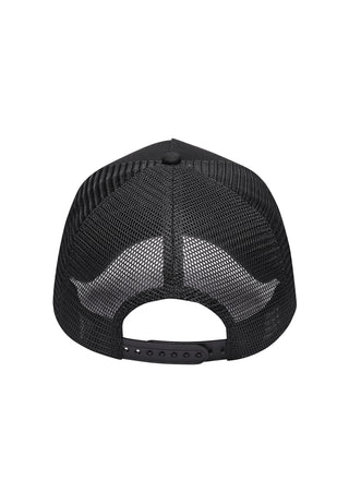 Unisex Eagle And Snake Battle Twill Front Mesh Trucker - Black