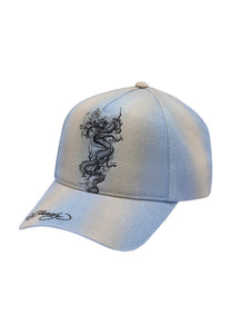 Unisex Flaming Dragon Twill Front Mesh Trucker - Bleach