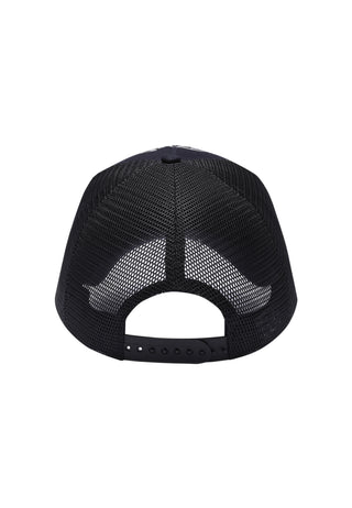 Unisex Goth Dragon Twill Front Mesh Trucker - Black