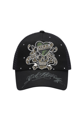 Unisex Love Kills Slowly Twill Front Mesh Trucker - Black