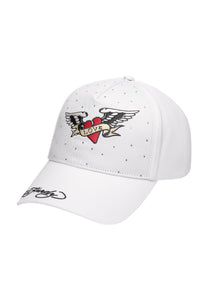 Unisex Love Twill Front Mesh Trucker - White