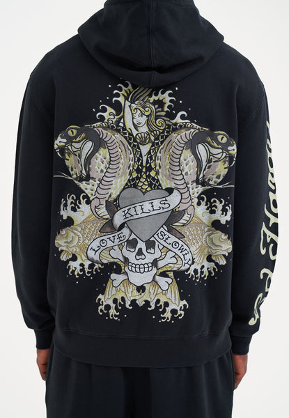 Mens Venom Kills Slowly Zip Thru Hoodie - Black – Ed Hardy UK