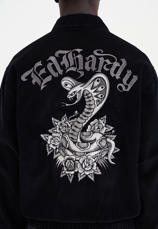 Mens Snake Goth Corduroy Jacket - Black