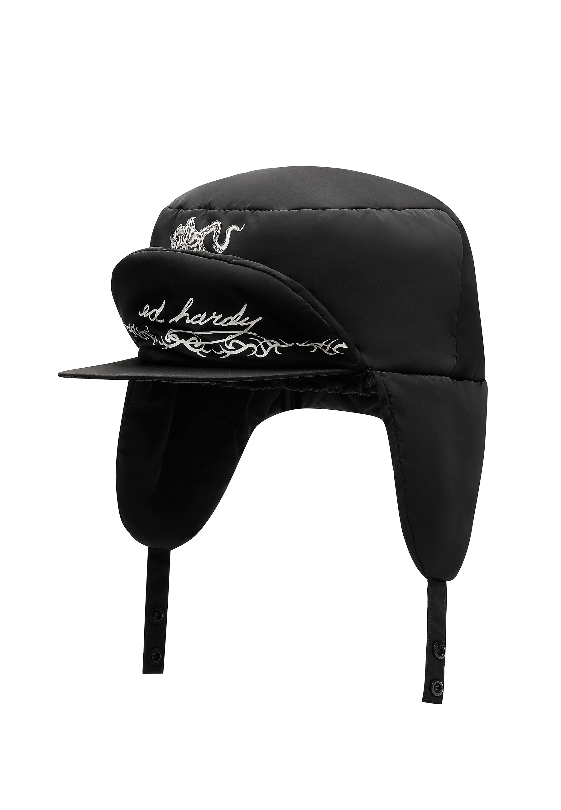 Unisex Tiger Tattoo Padded Trapper Hat - Black – Ed Hardy UK