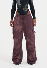 Womens Don Ed Cargo Pants - Burgundy
